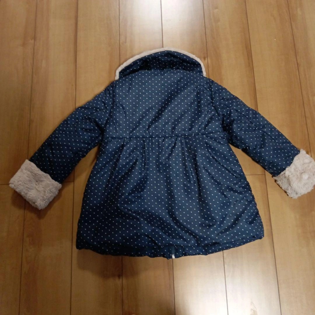 Star Floral 中綿コート 130 ネイビー ドットの写真3枚目