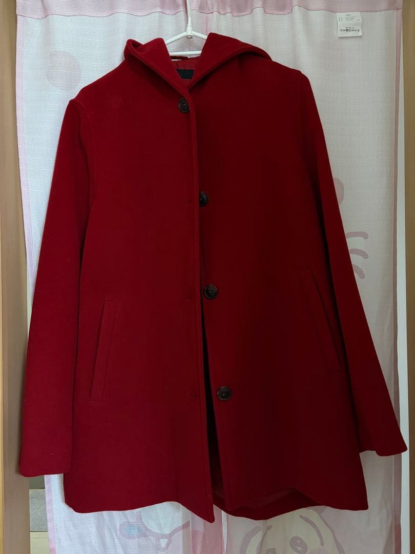 UNIQLOフーデッドコート レッド S