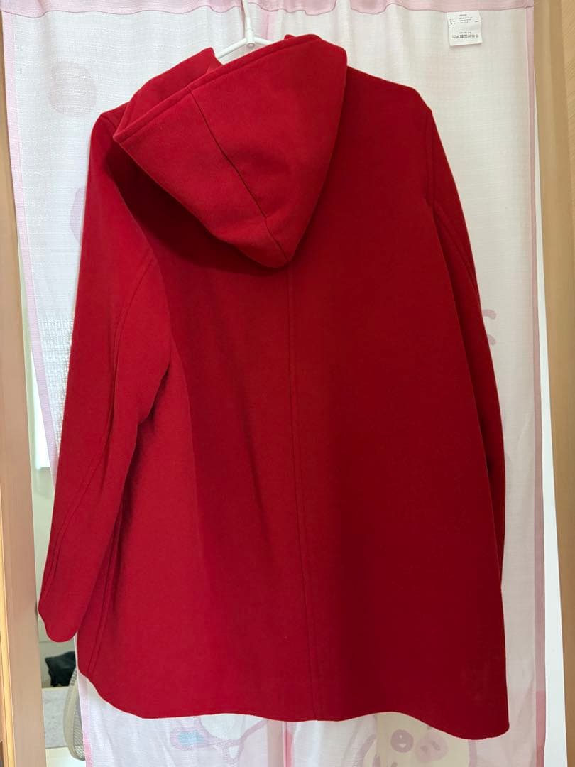 UNIQLOフーデッドコート レッド Sの写真4枚目
