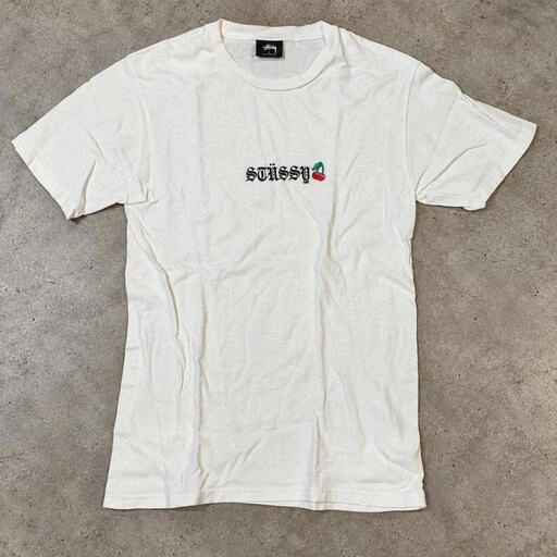 【現地決済4,000円】Stussy Cherry Embroidered White T-shirt