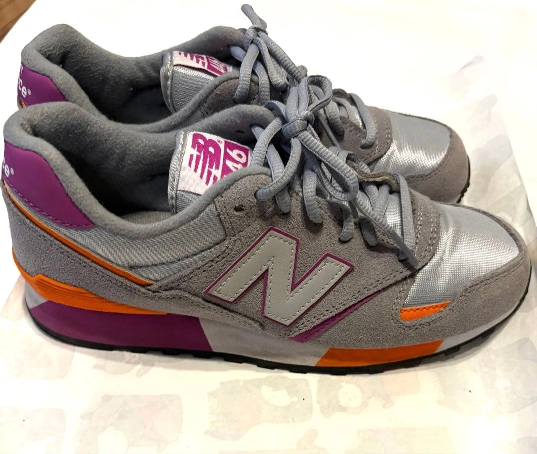 (美品) New Balance 446 スニーカー グレー パープルの写真2枚目