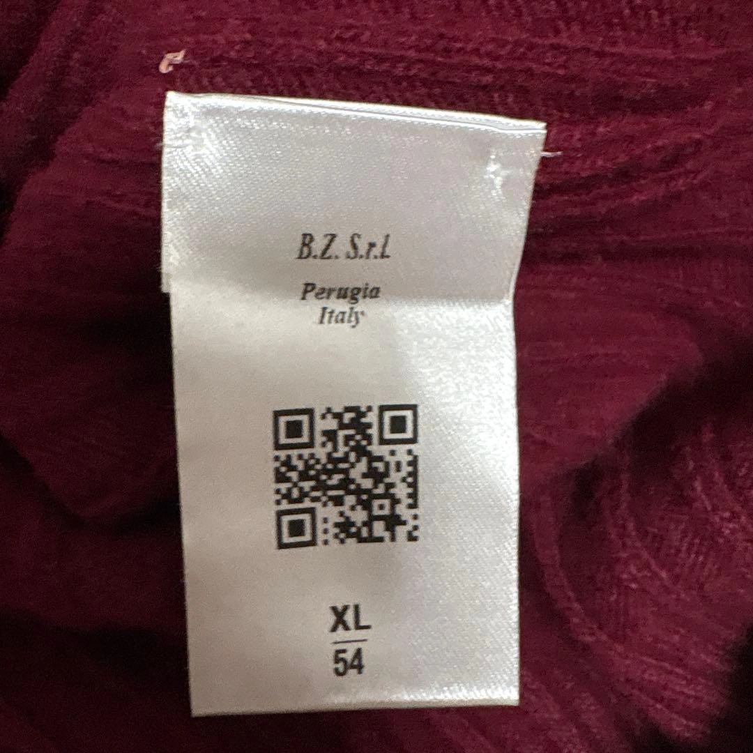 zanieri バーガンディ リブ編みセーター XL 54の写真5枚目