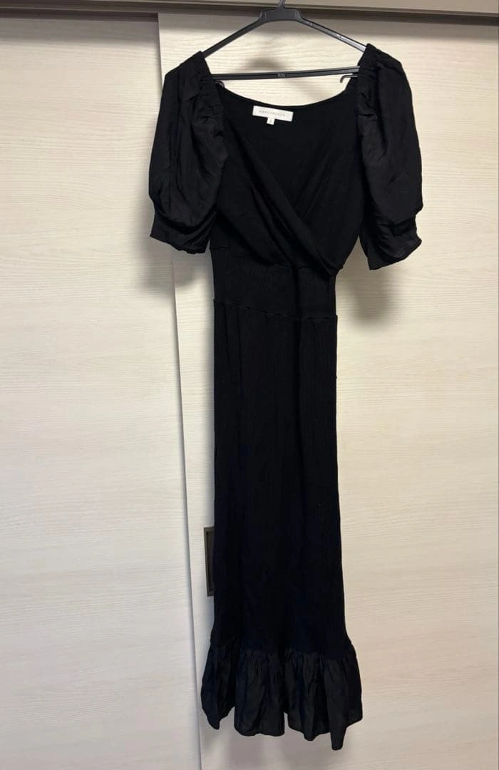 【美品】MERCURYDUO 異素材ヘムロングニットワンピースの写真5枚目