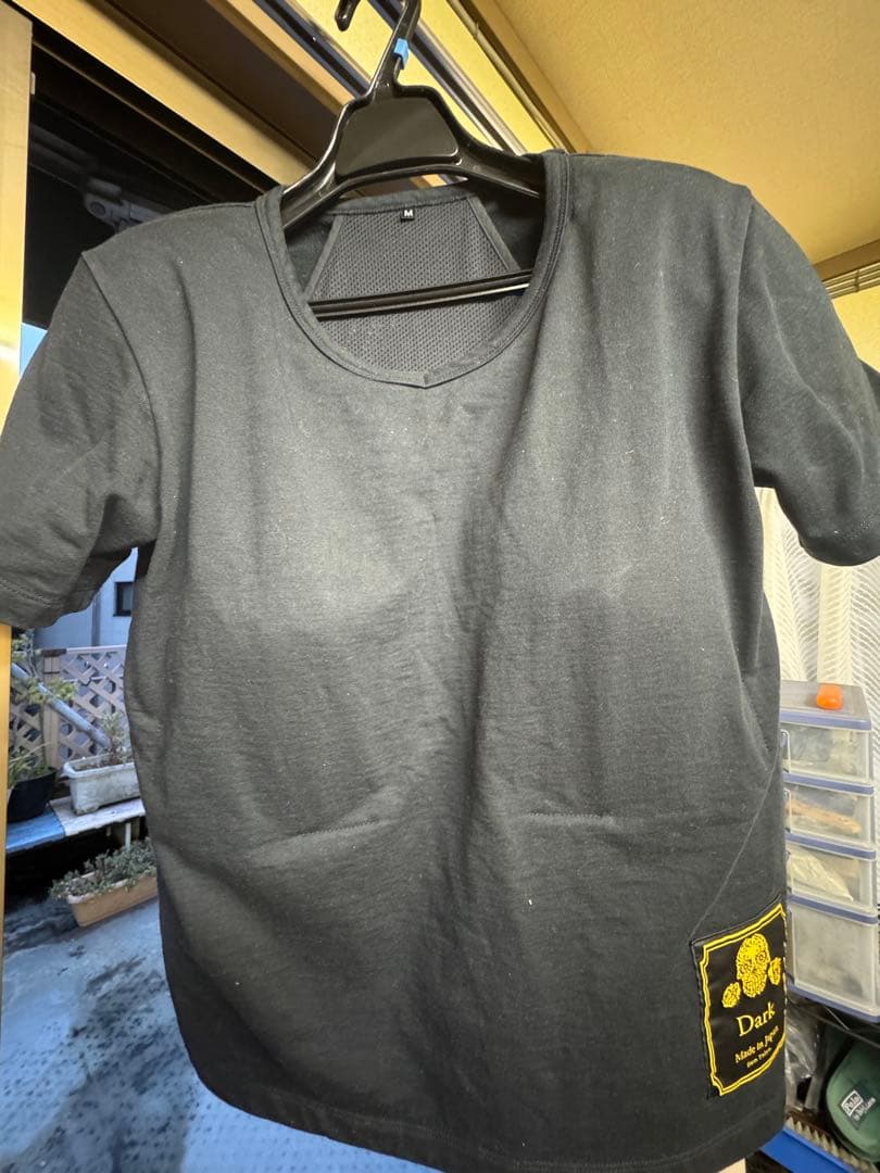 Dark スカルプリント 半袖Tシャツ M スリーブ付き