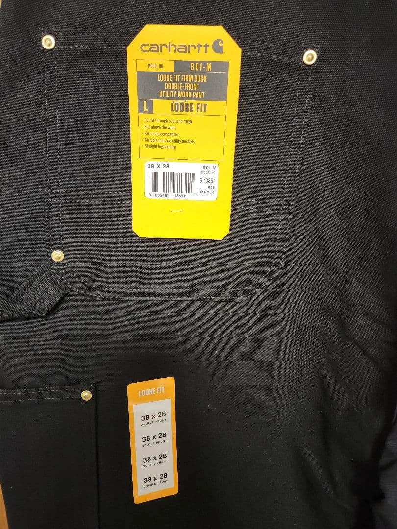 Carhartt B01-M ダブル二ー ワークパンツ ブラックの写真3枚目