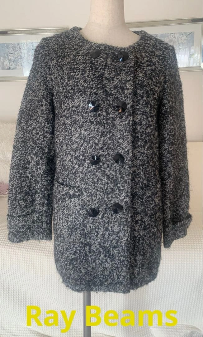 美品 レイビームス ノーカラーDBループコート サイズ1