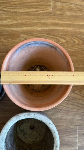 植木鉢 3点セット コンクリート×テラコッタ 受け皿付きの写真3枚目