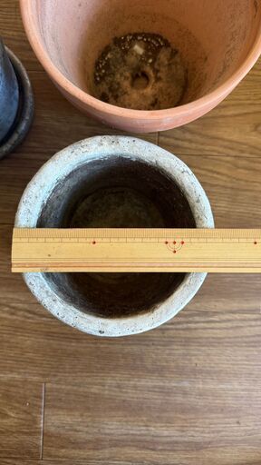 植木鉢 3点セット コンクリート×テラコッタ 受け皿付きの写真4枚目