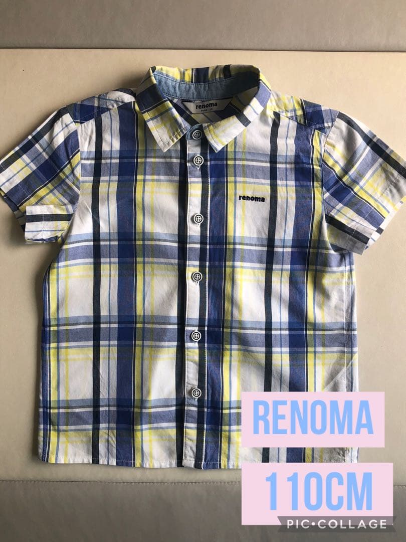 RENOMA チェック柄 半袖シャツ 110CM