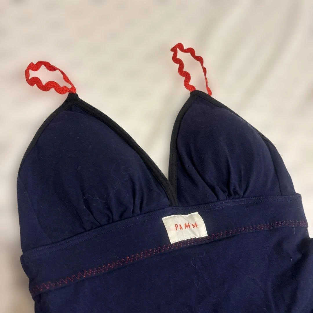 【美品】PAMM キャミソール ネイビー レッドの写真3枚目