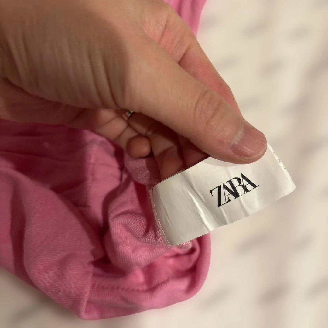 ZARA ピンク リブTシャツ 半袖の写真3枚目