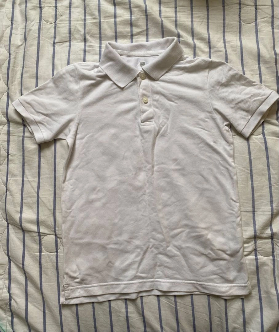 UNIQLO キッズ ポロシャツ ホワイト 140 白