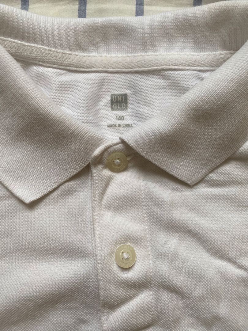 UNIQLO キッズ ポロシャツ ホワイト 140 白の写真2枚目