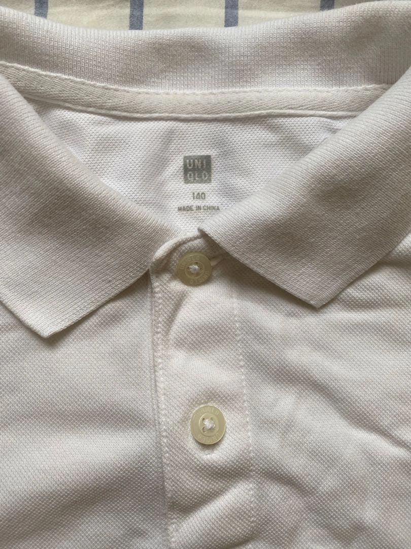 UNIQLO キッズ ポロシャツ ホワイト 140 白の写真2枚目