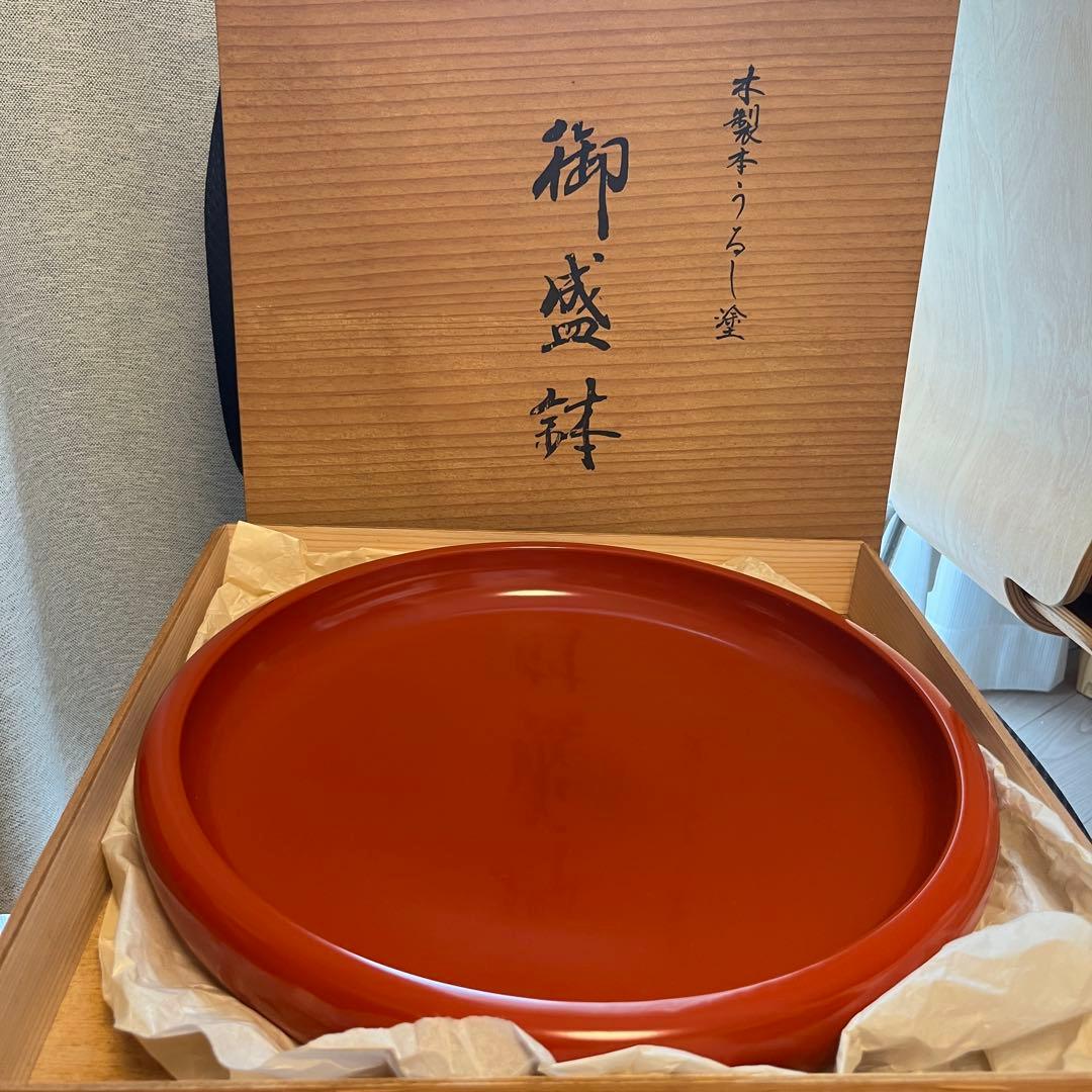 会津漆器　木製本うるし塗 御盛鉢 盛器(茶道具・茶事に)