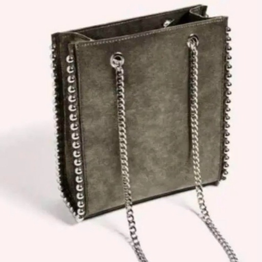 定価4999円ZARA ボールチェーンショルダーバッググレーシルバー