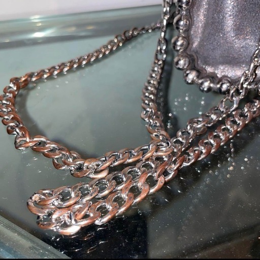 定価4999円ZARA ボールチェーンショルダーバッググレーシルバーの写真5枚目
