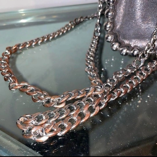 定価4999円ZARA ボールチェーンショルダーバッググレーシルバーの写真5枚目