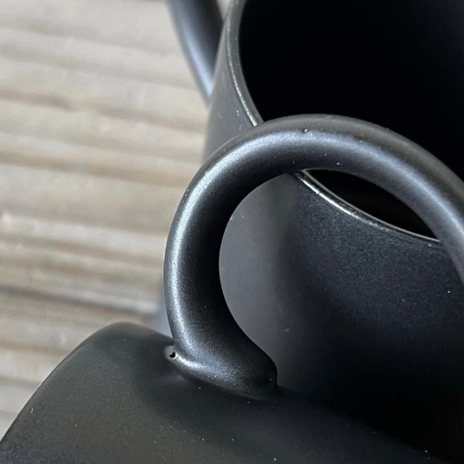 5個set 黒マット コーヒーカップ デッドストック 陶器 白磁 磁器 マグカップ Adam&Eve レトロの写真2枚目