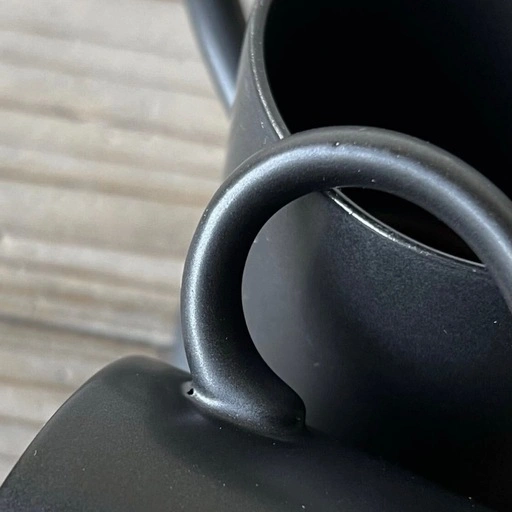 5個set 黒マット コーヒーカップ デッドストック 陶器 白磁 磁器 マグカップ Adam&Eve レトロの写真2枚目