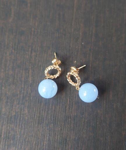 ⑫ピアス 薄紫