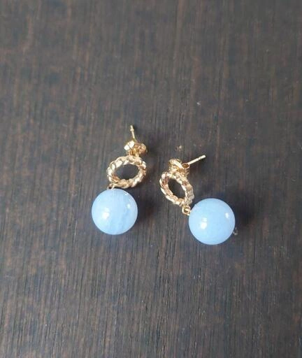 ⑫ピアス 薄紫