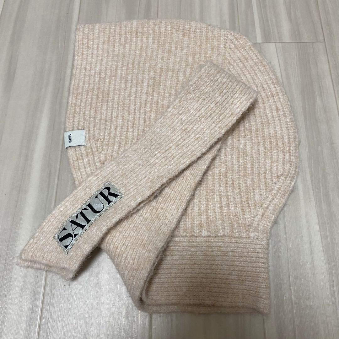 【美品】SATUR knit balaclava ニット バラクラバ クリーム