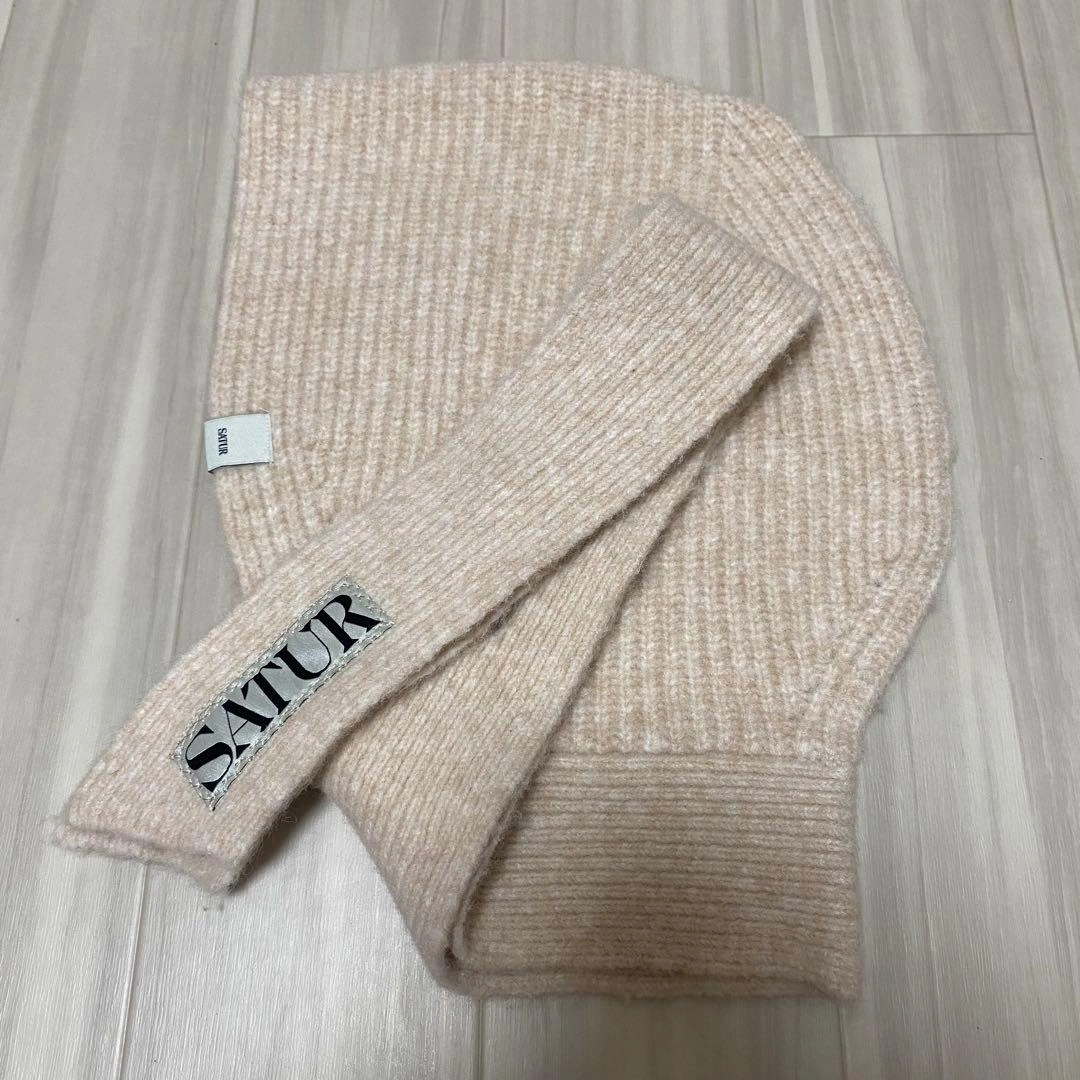 【美品】SATUR knit balaclava ニット バラクラバ クリーム