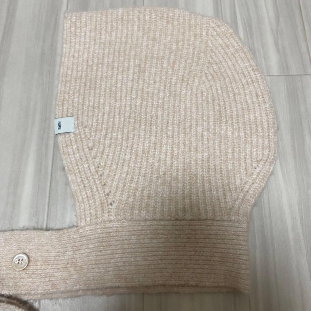 【美品】SATUR knit balaclava ニット バラクラバ クリームの写真2枚目
