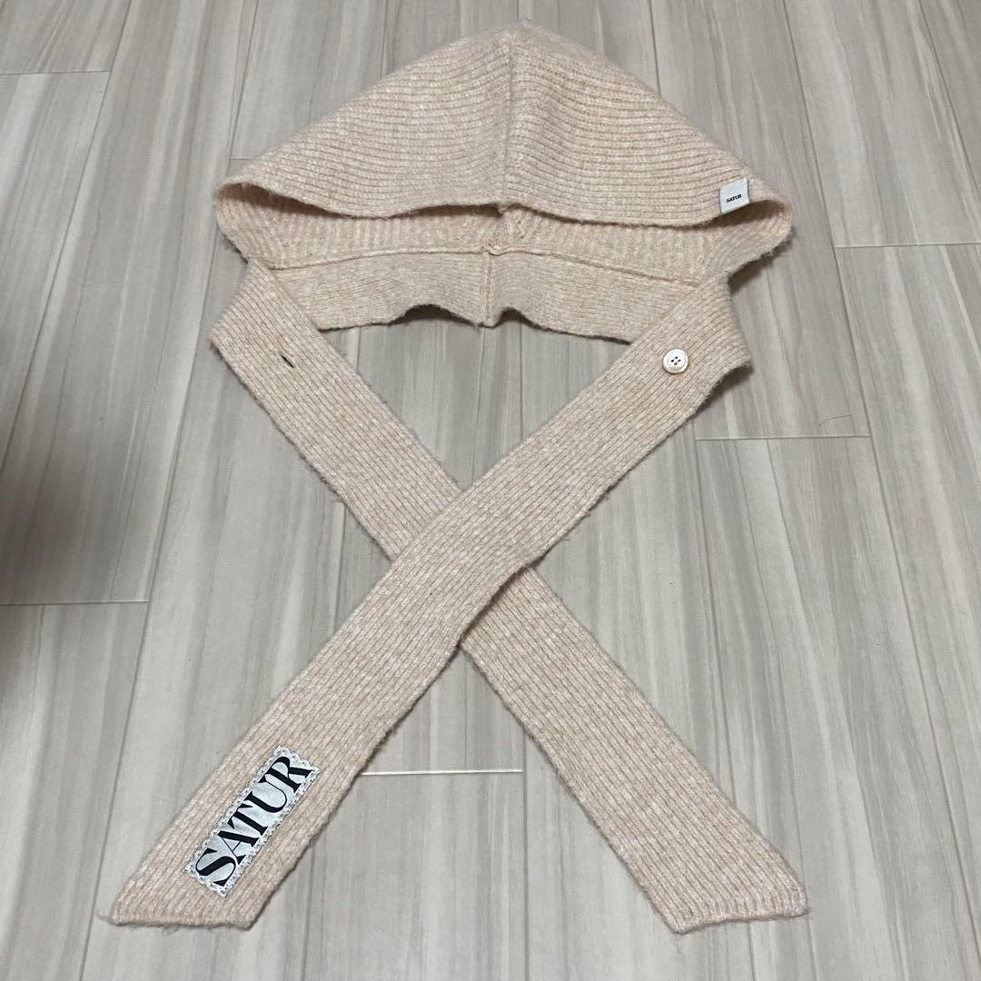 【美品】SATUR knit balaclava ニット バラクラバ クリームの写真6枚目