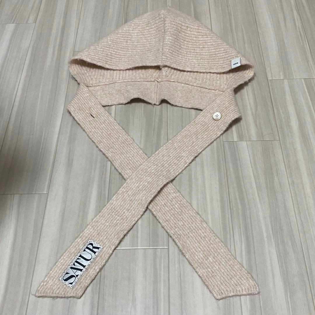 【美品】SATUR knit balaclava ニット バラクラバ クリームの写真6枚目