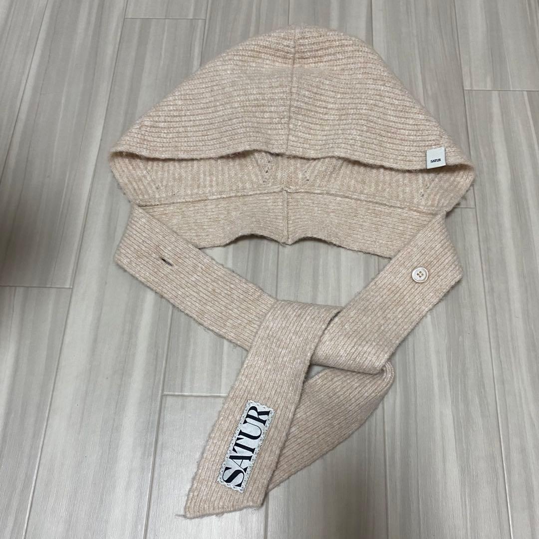 【美品】SATUR knit balaclava ニット バラクラバ クリームの写真10枚目