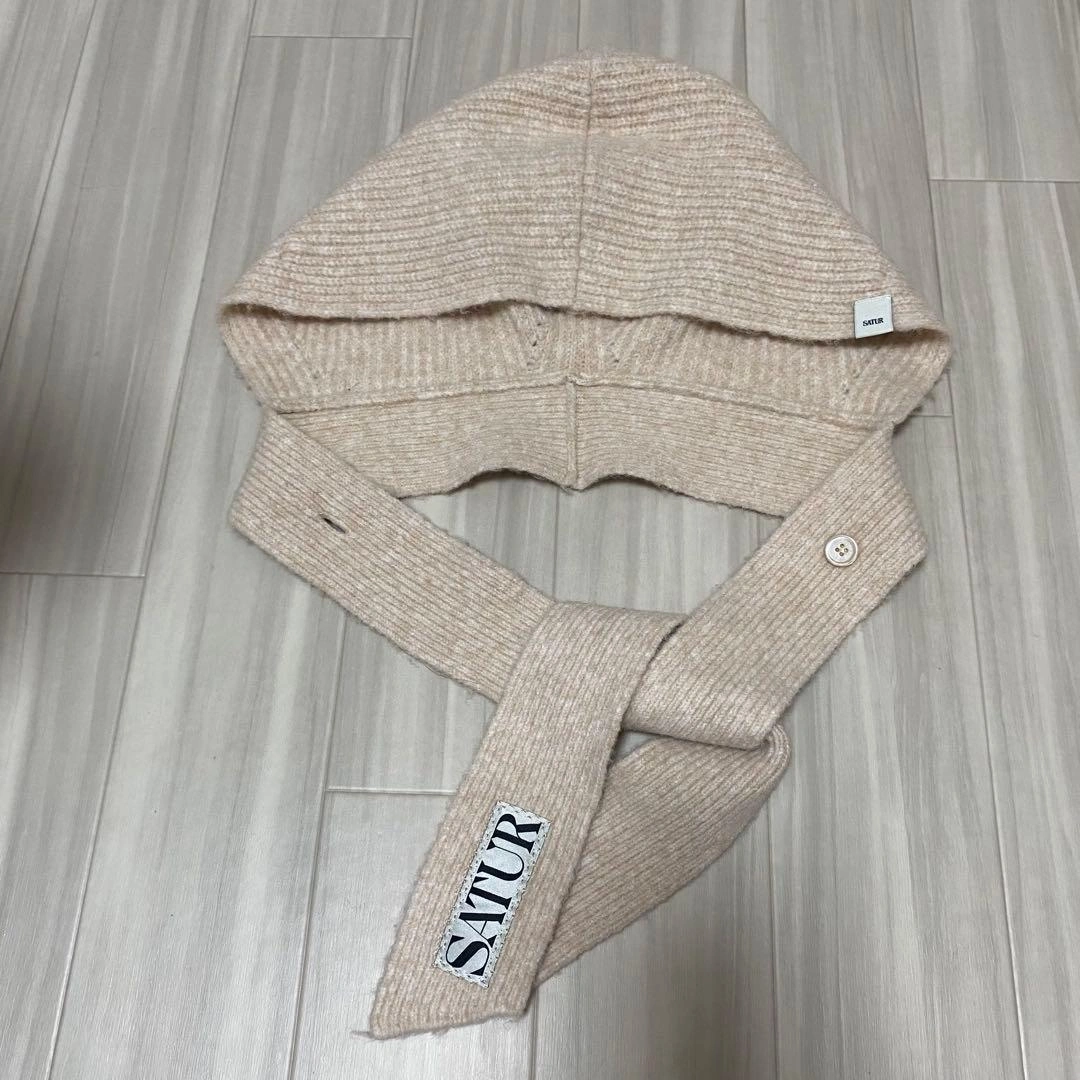 【美品】SATUR knit balaclava ニット バラクラバ クリームの写真10枚目