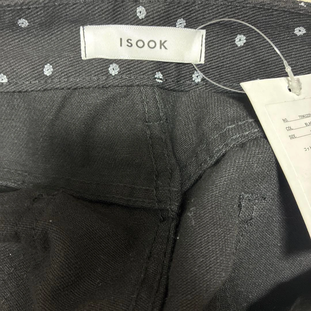 新品未使用 ISOOK 花柄ドット ワイドパンツ Mサイズの写真3枚目