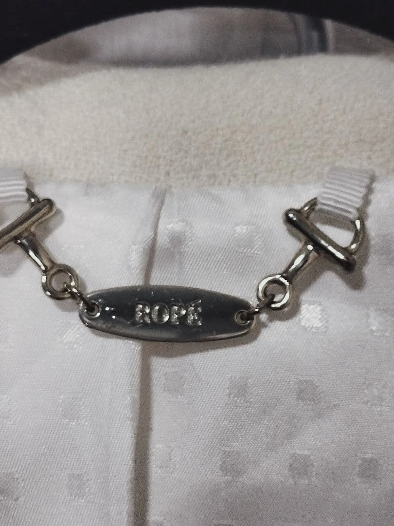ROPE「ロペ」セミロングコート ダブルブレストオフホワイトSサイズの写真7枚目