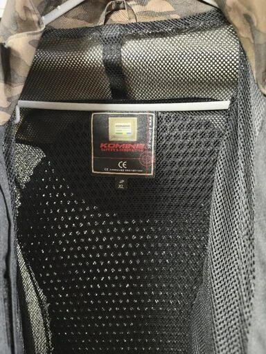 コミネ KOMINE バイク用 メッシュジャケット 迷彩柄 プロテクター入の写真3枚目