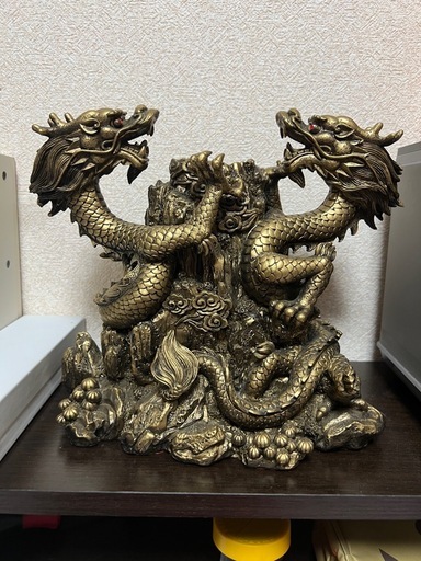 双龍 龍 置物 大型 金色 開運 風水 インテリア オブジェ