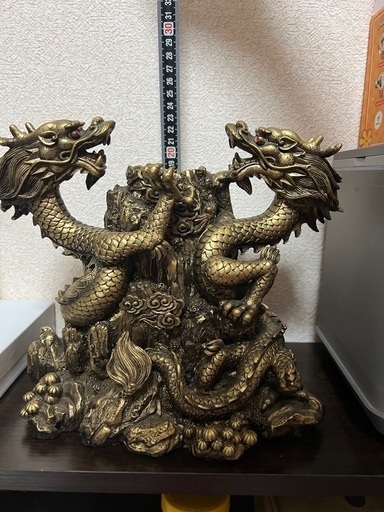 双龍 龍 置物 大型 金色 開運 風水 インテリア オブジェの写真3枚目