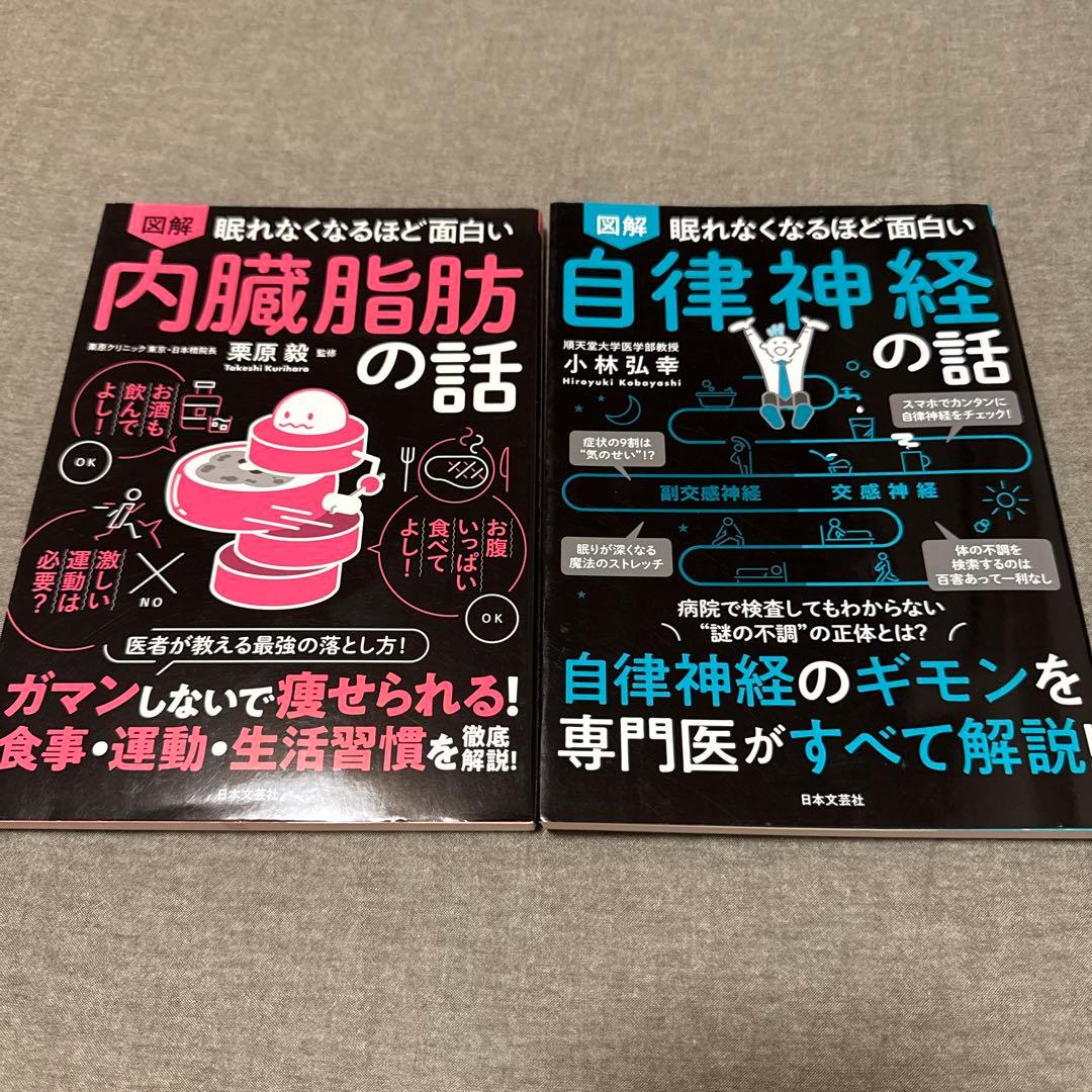 図解 眠れなくなるほど面白い内臓脂肪の話 自律神経の話 2冊セット