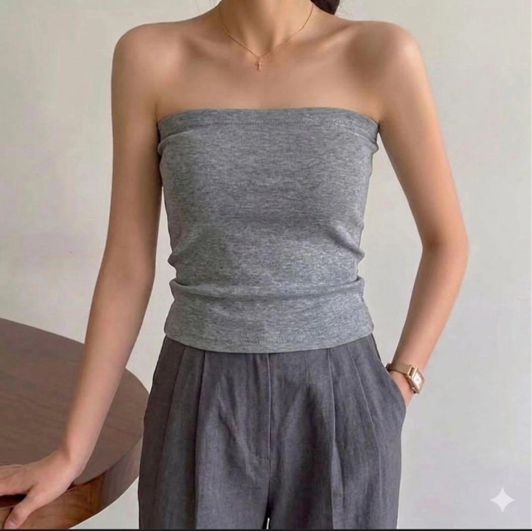 チューブトップ ベアトップ インナー カップなし シンプル 無地