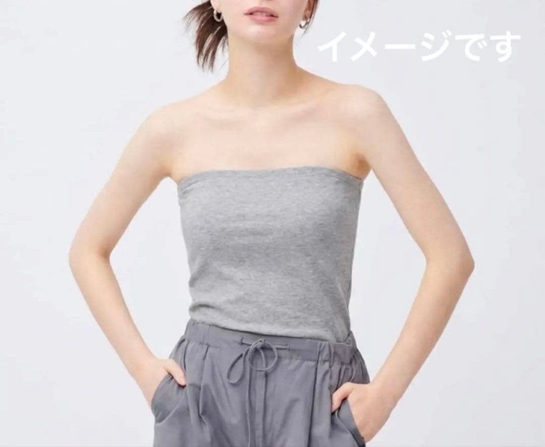 チューブトップ ベアトップ インナー カップなし シンプル 無地の写真2枚目