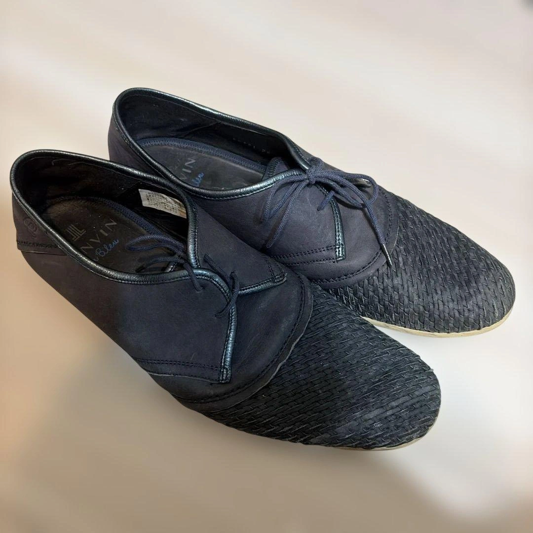 LANVIN en Bleu レザー ドレスシューズ ネイビー