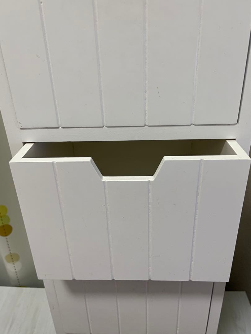 木製 ホワイト 4段チェスト スリム収納 引き出し 完成品の写真3枚目