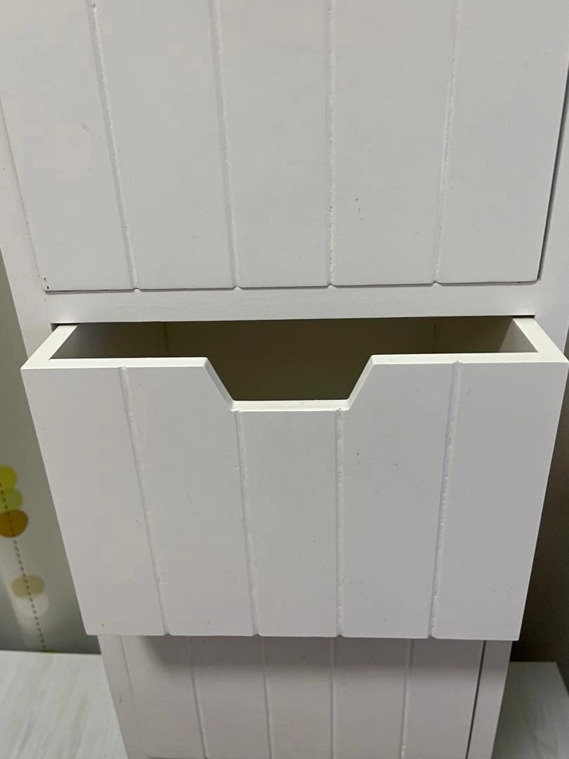 木製 ホワイト 4段チェスト スリム収納 引き出し 完成品の写真3枚目