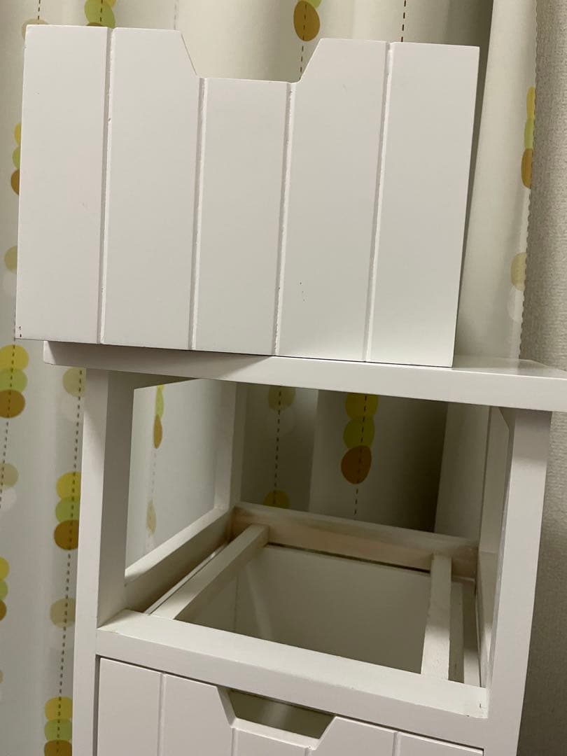 木製 ホワイト 4段チェスト スリム収納 引き出し 完成品の写真6枚目