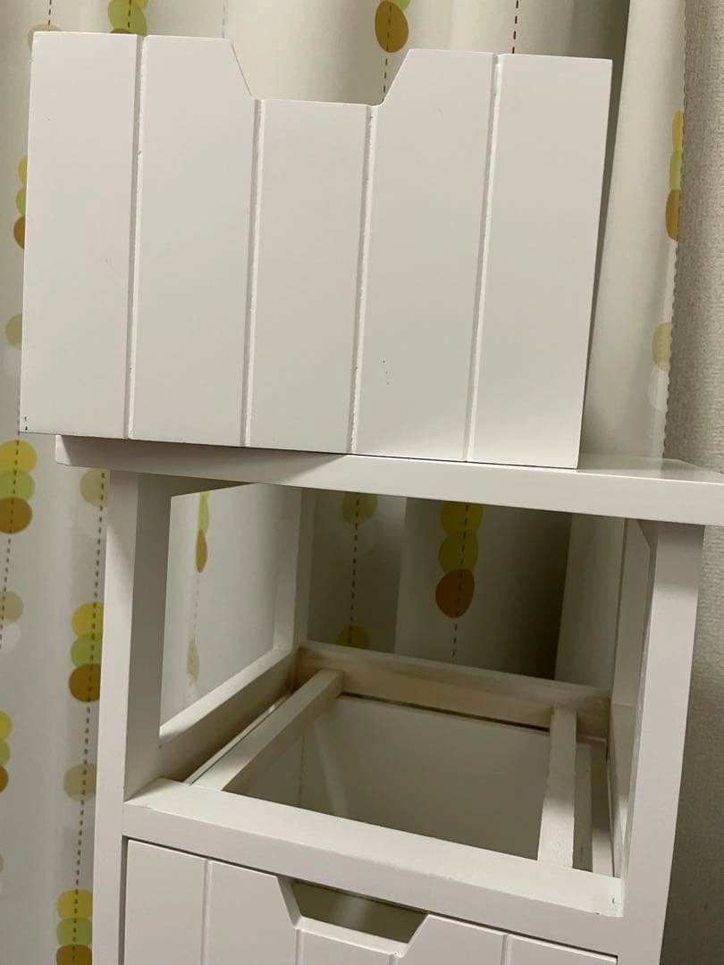 木製 ホワイト 4段チェスト スリム収納 引き出し 完成品の写真6枚目