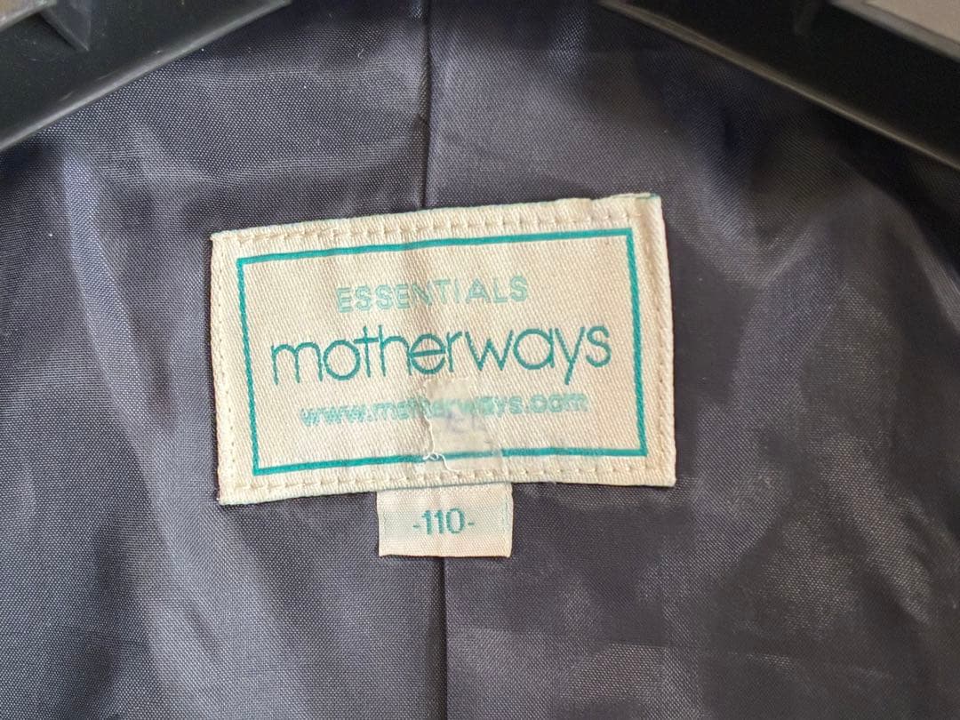 motherways チェック柄 ジャケット コート　110cm 緑　黒の写真4枚目