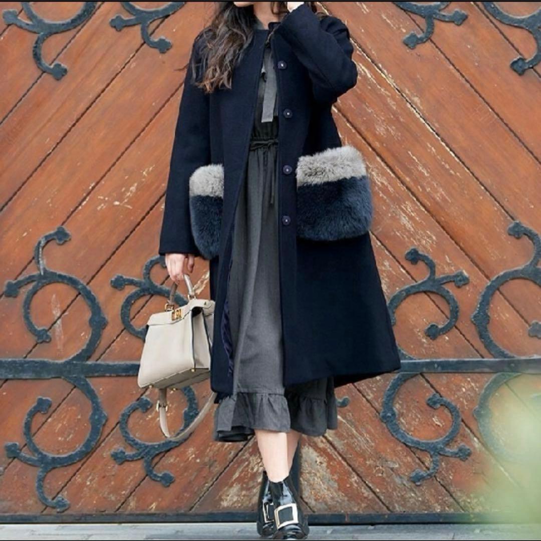 チェスティ⭐️フリルロングワンピース⭐️1⭐️グレー⭐️希少長袖ロングワンピースの写真3枚目