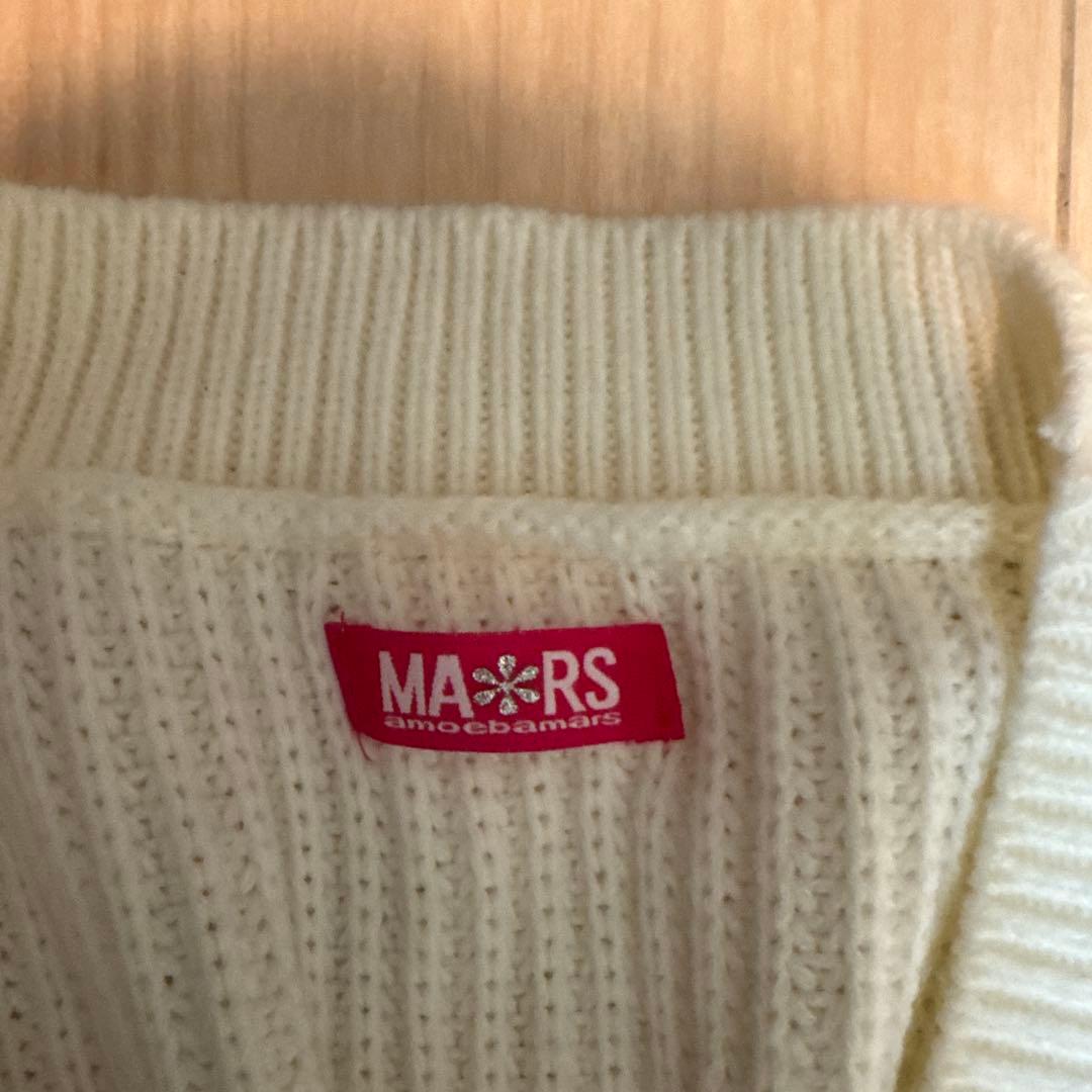 MA*RS ホワイト リボン ニット カーディガンの写真2枚目