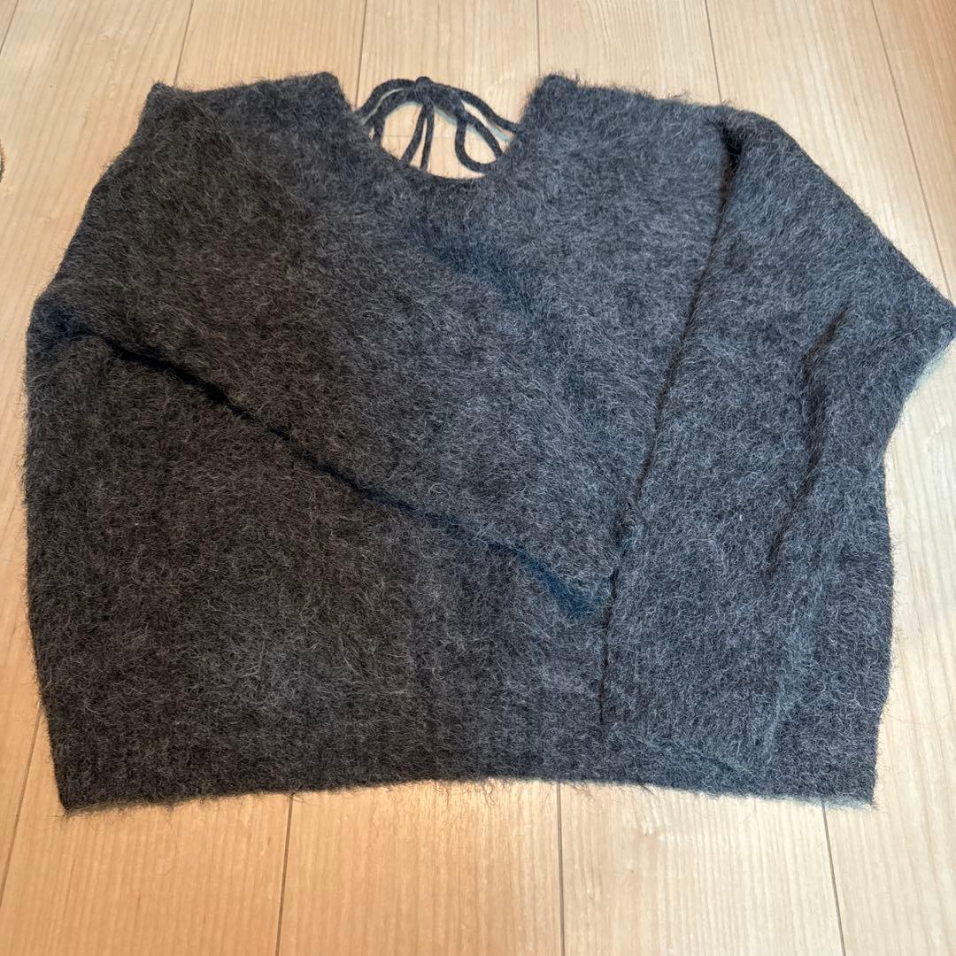 JUNOAH 長袖ニット チャコールグレー